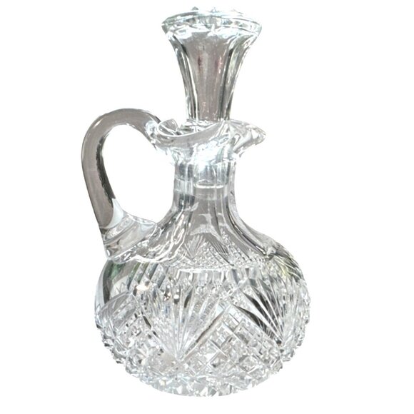 VTG DECANTER CRUET BRUNSWICK STARS VINTAGE bohemian LEAD CRYSTAL BRILLIANT